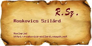 Roskovics Szilárd névjegykártya