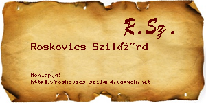 Roskovics Szilárd névjegykártya