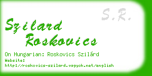 szilard roskovics business card