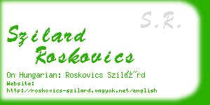 szilard roskovics business card